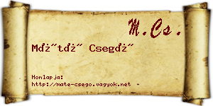 Máté Csegő névjegykártya